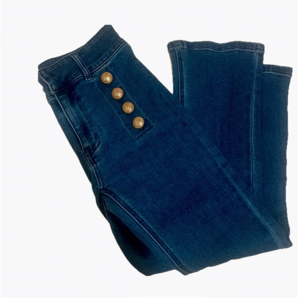 Generation Love Amirah High‎ Waist Sailor Button Front Crop Bootcut Jeans Sz 26